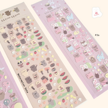 Load image into Gallery viewer, [NEW] Cute Bear Rabbit Holo Sticker Sheet #2
